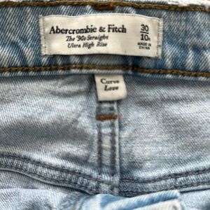 Abercrombie and Fitch, 90s straight ultra high rise curve love, Size 30/10R